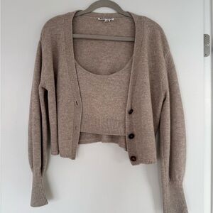 Reformation Varenne cashmere cardigan and tank set size S